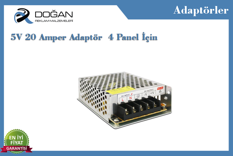 5V 20 Amper Adaptör  4 Panel İçin
